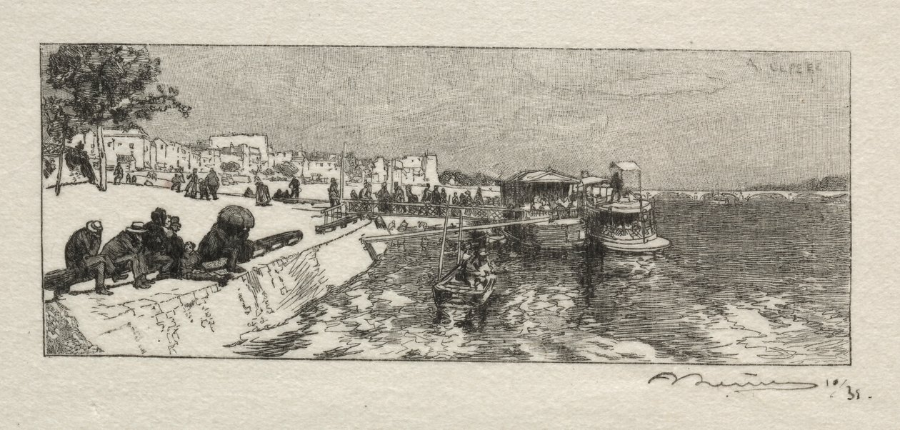 Pier vid Bercy av Auguste Louis Lepère