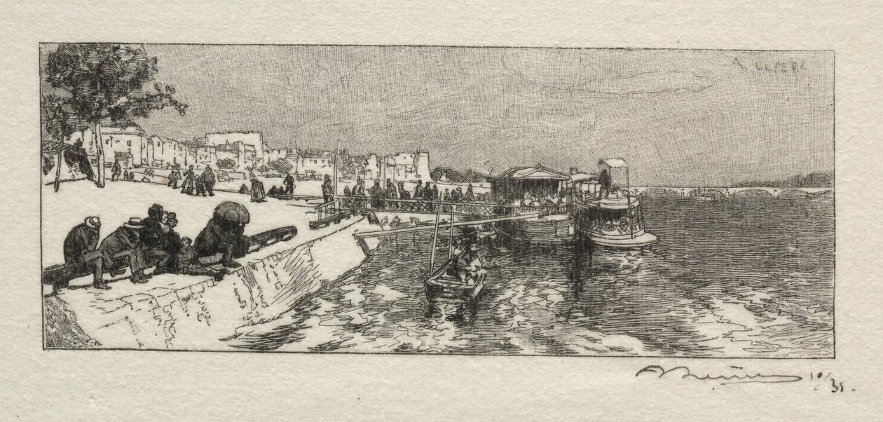Pier vid Bercy. av Auguste Louis Lepère