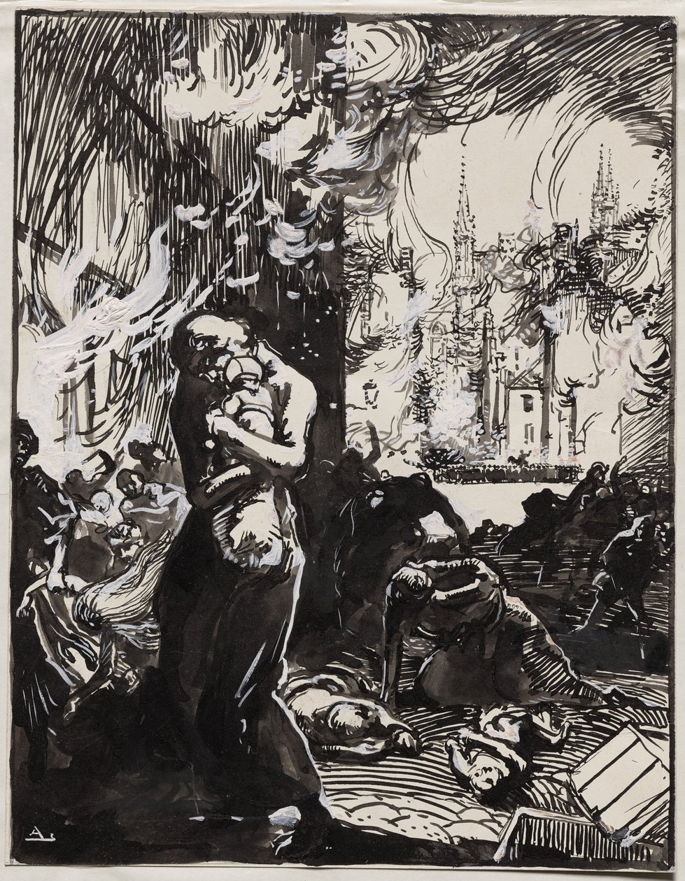 Branden i Louvain av Auguste Louis Lepère