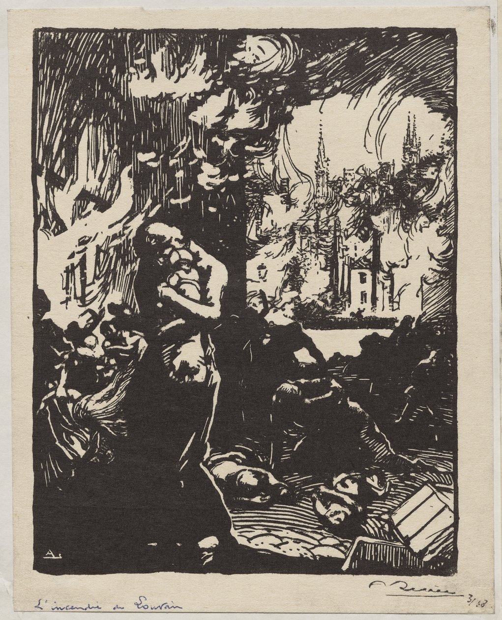 Branden i Louvain av Auguste Louis Lepère