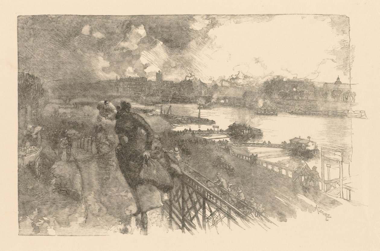 Seinen vid Pont dAusterlitz, 1866. av Auguste Louis Lepère