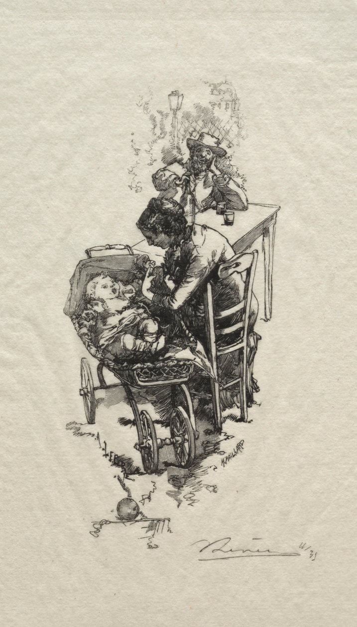 Kvinnan i vaggan. av Auguste Louis Lepère