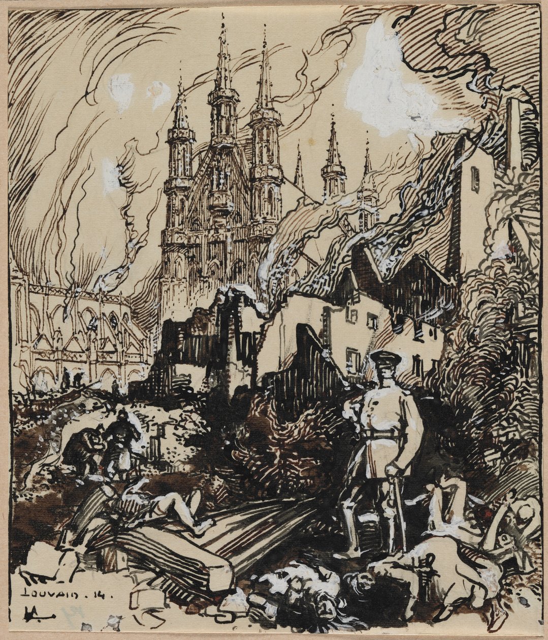 Louvain, 1914. av Auguste Louis Lepère