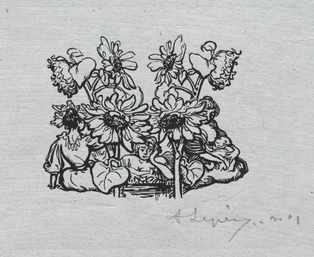 Paris-almanackan, 1897: Svansstycke, sommaren, 1897. av Auguste Louis Lepère