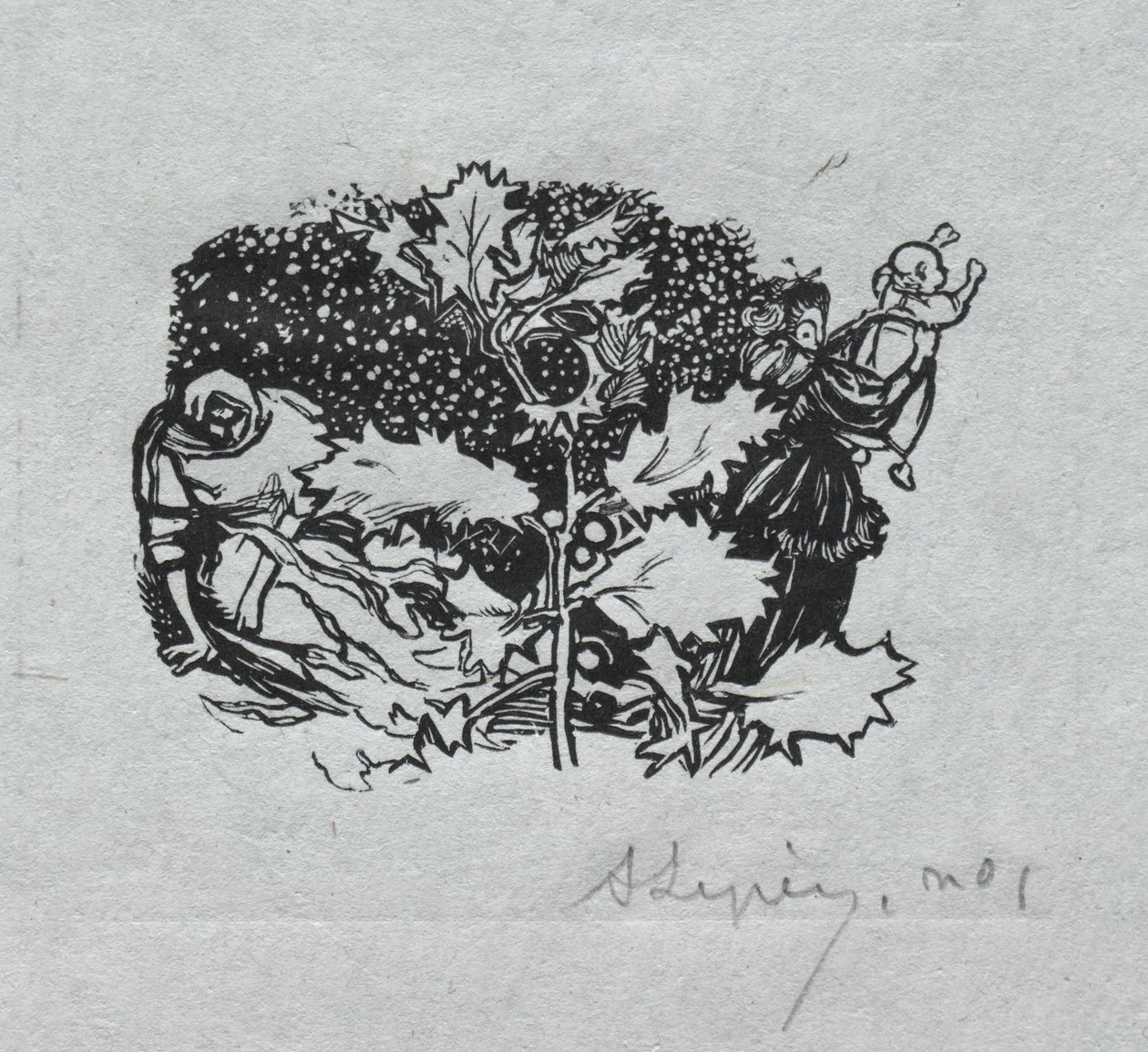 Parisalmanackan, 1897: Svansstycke, vinter av Auguste Louis Lepère