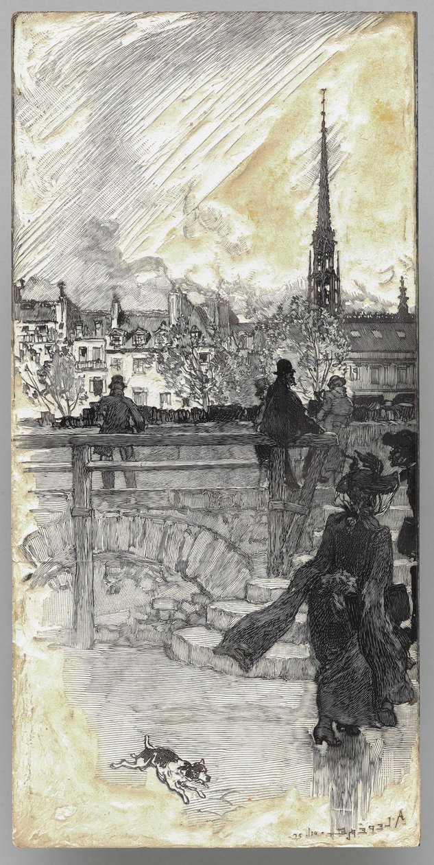 Quai des Grands Augustins, Paris av Auguste Louis Lepère
