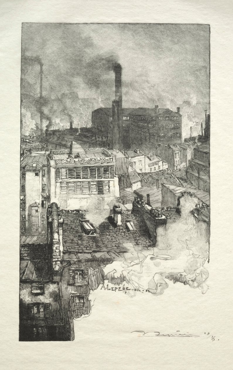 Gobelins distrikt, 1889. av Auguste Louis Lepère