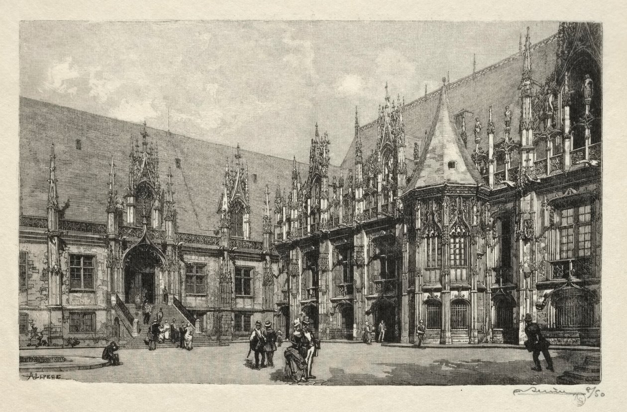 Illustrerad Rouen: Rättvisans palats av Auguste Louis Lepère