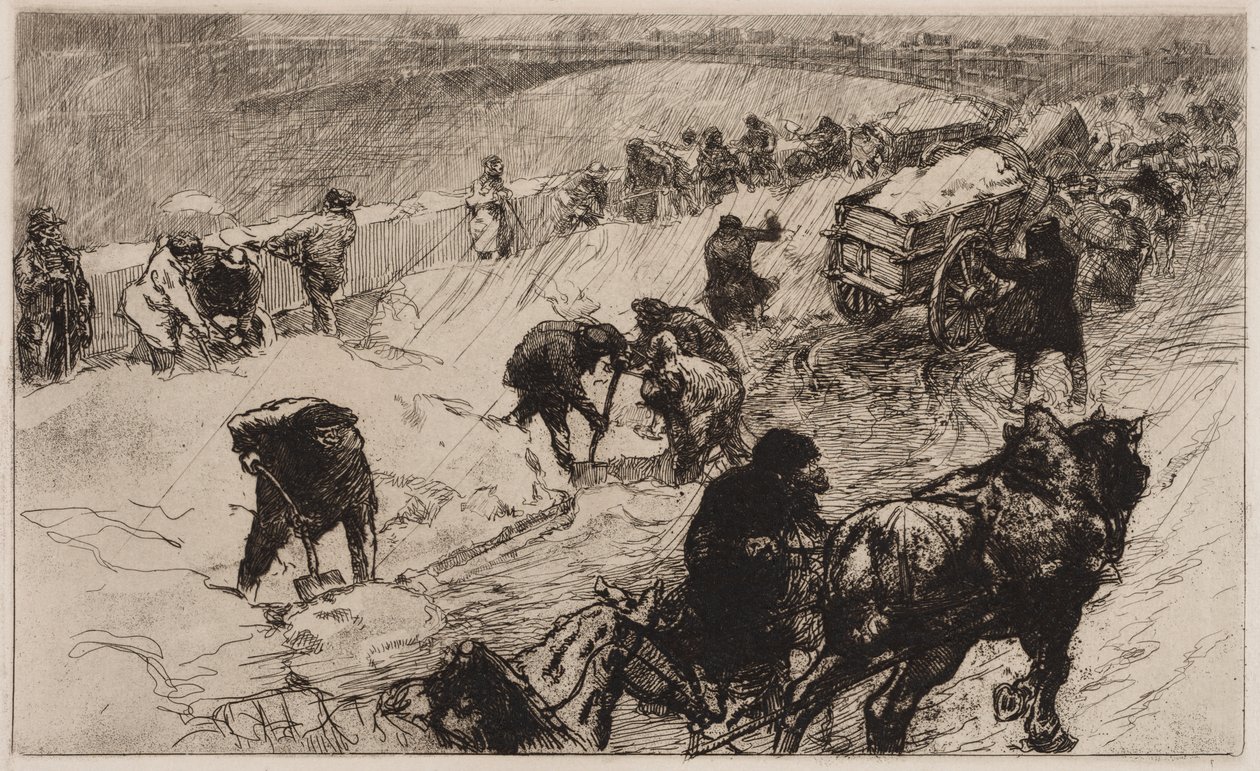 Snowball Fight: Flower Quay av Auguste Louis Lepère