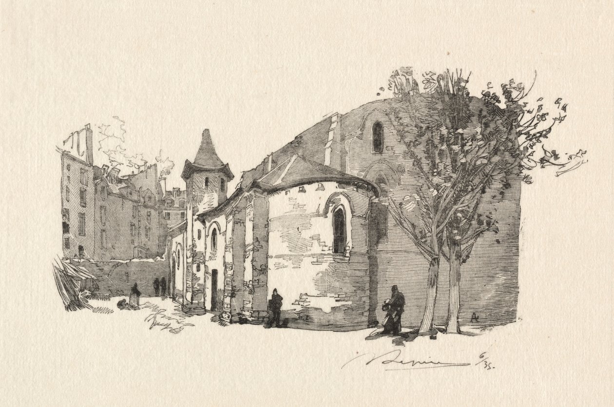 St. Julien le Vauvre, Exteriörvy. av Auguste Louis Lepère