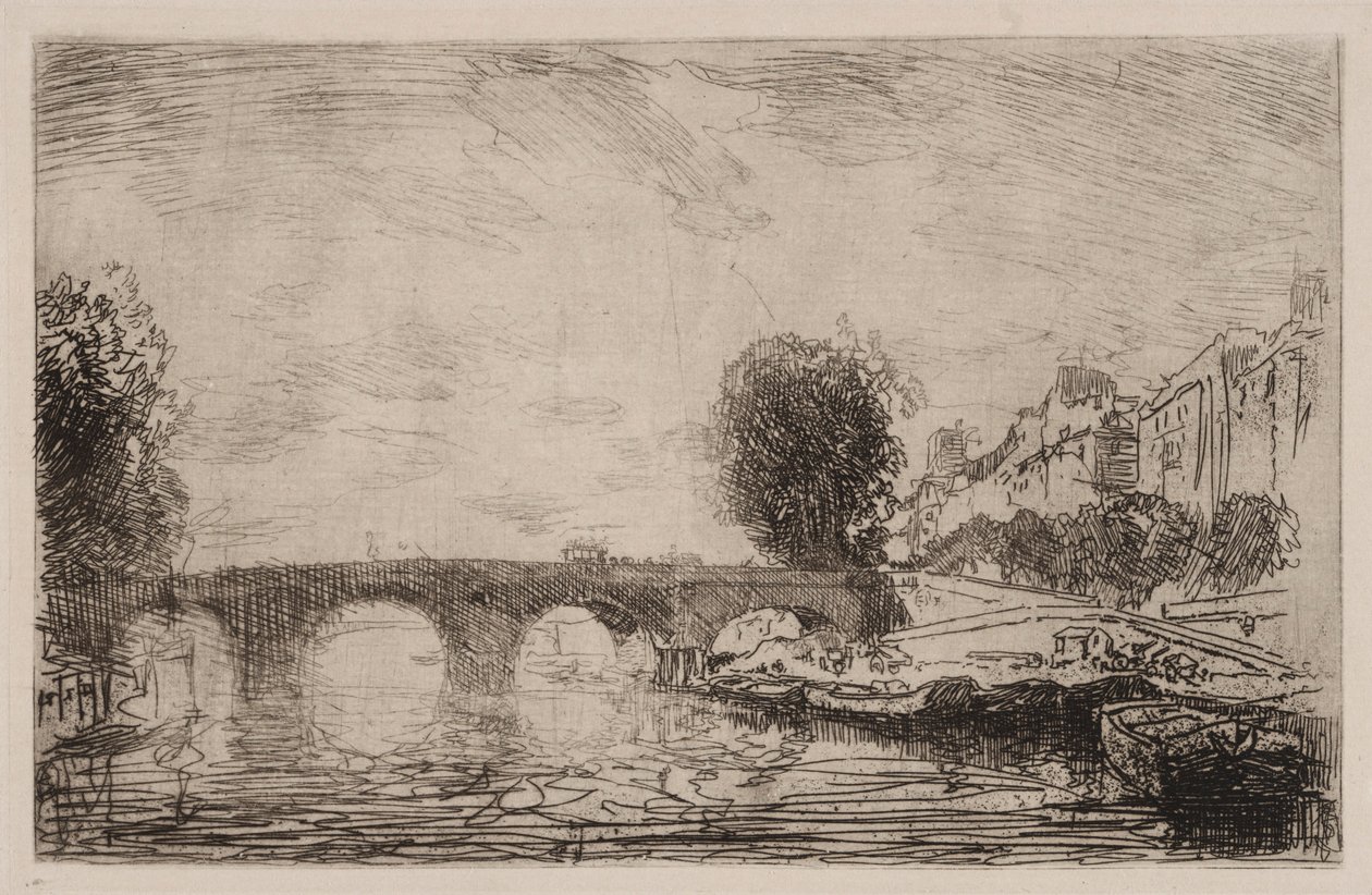 Solnedgång vid Pont Marie, 1890. av Auguste Louis Lepère