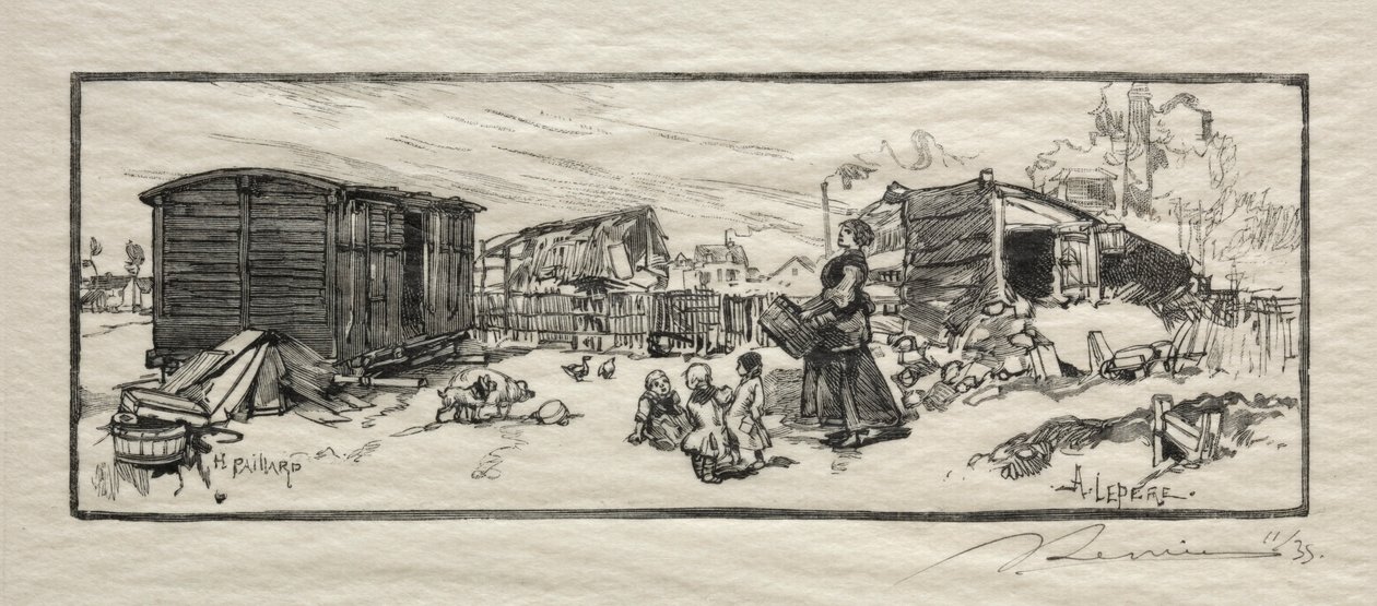 Vagnhuset Le wagon-logement. av Auguste Louis Lepère