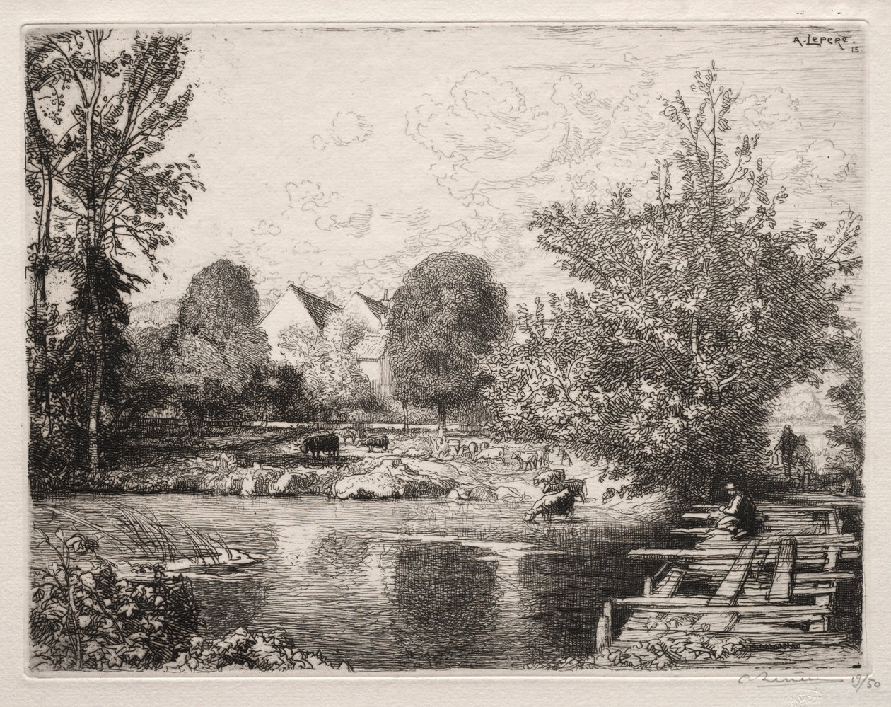 Den gamla gångbron, 1915. av Auguste Louis Lepère