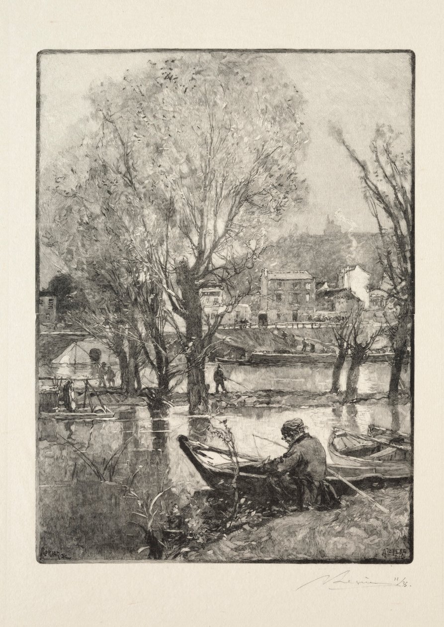 Ett hörn av Billancourt Island. av Auguste Louis Lepère