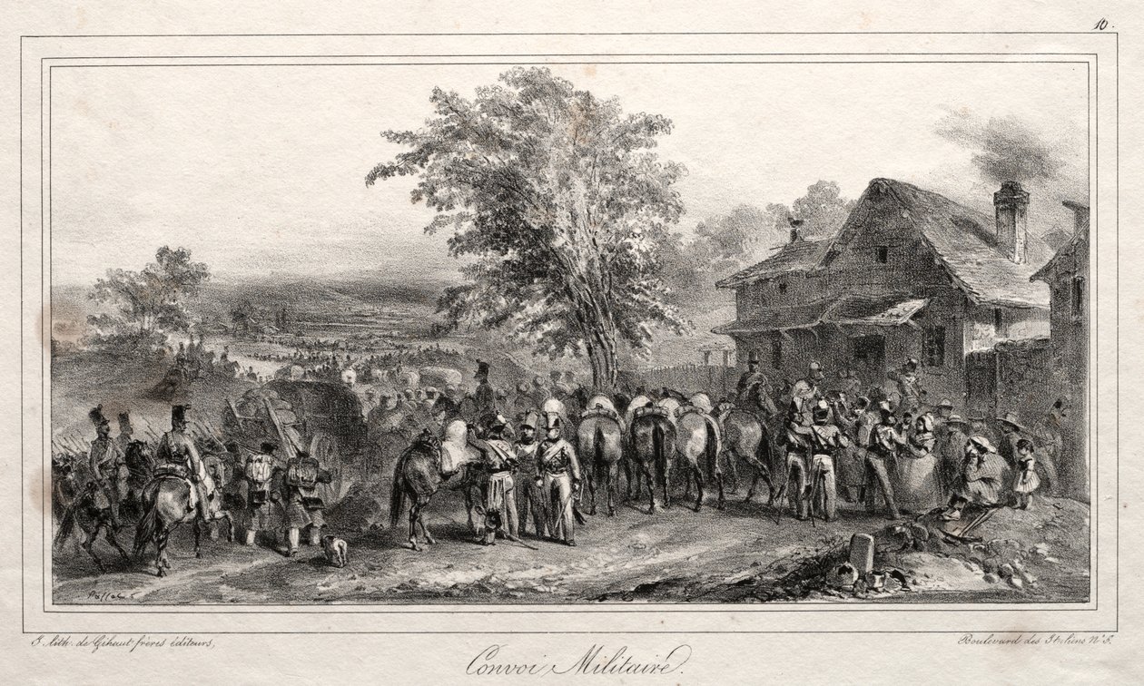 Album för 1831: Militär konvoj av Auguste Raffet