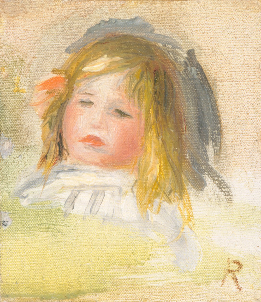 Barn med blont hår av Auguste Renoir