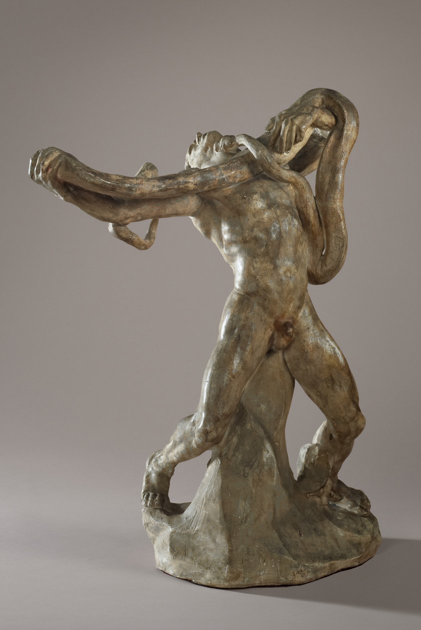 Man med orm, ca 1886 av Auguste Rodin