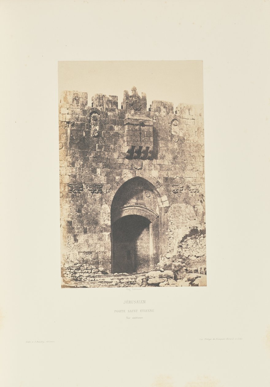 Jerusalem. Sankt Stefans port. Vy från utsidan av Auguste Salzmann