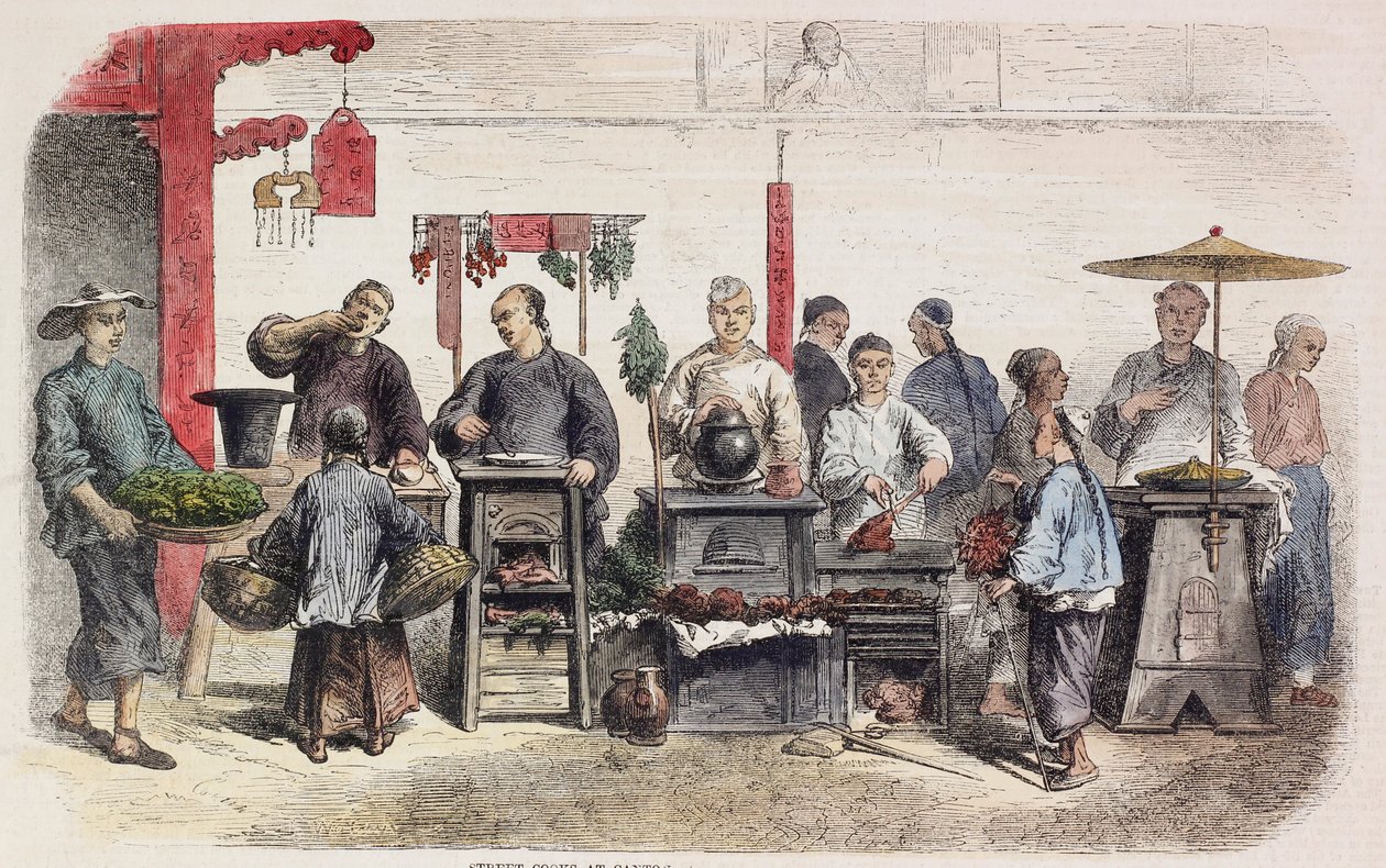 Street Cooks i Canton av Auguste after Borget