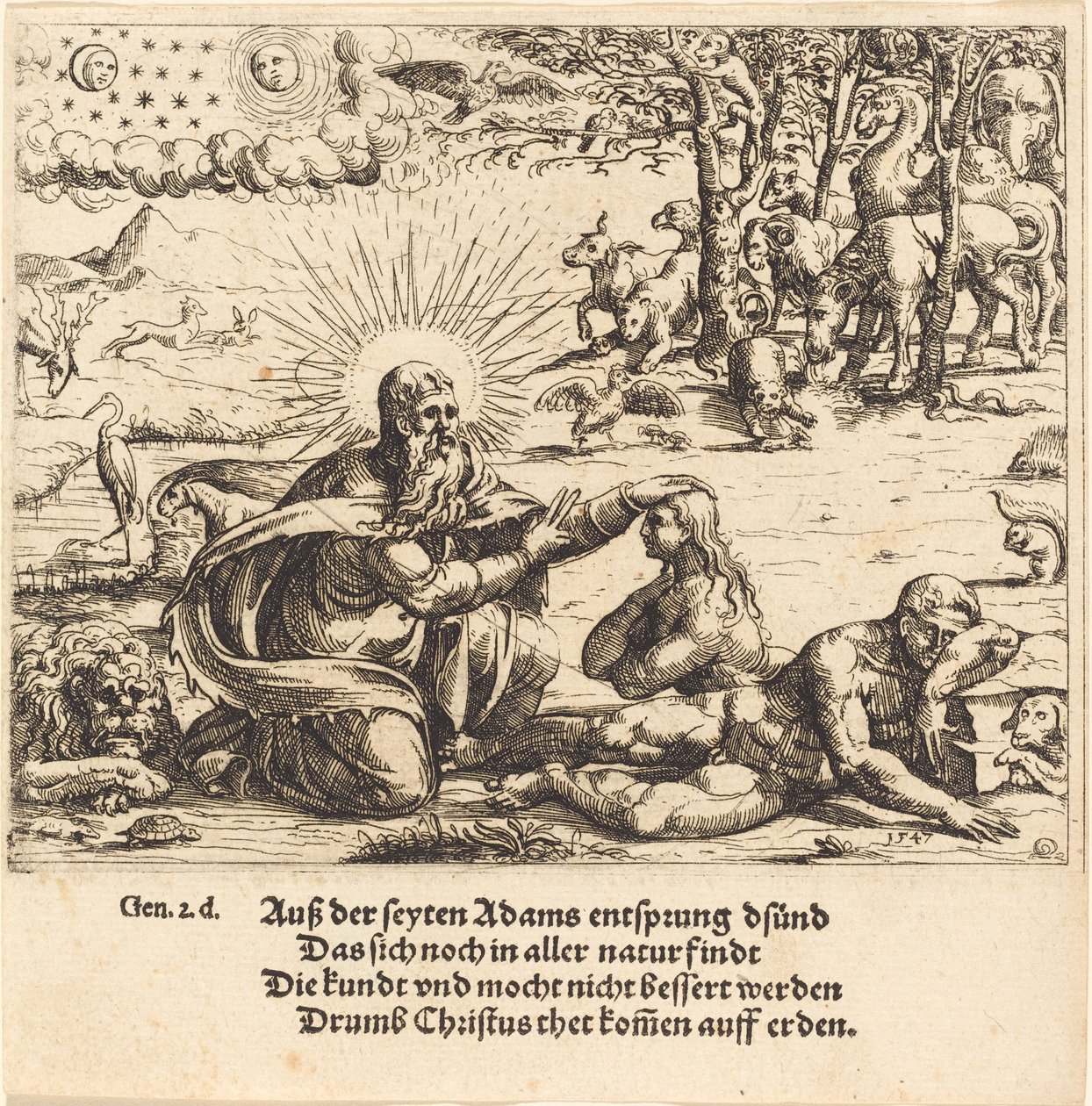 Evas skapelse, 1547. av Augustin Hirschvogel