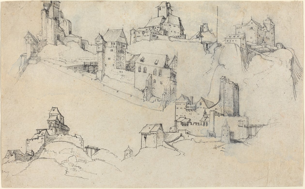 Hilltop Castles, ca. 1546. av Augustin Hirschvogel