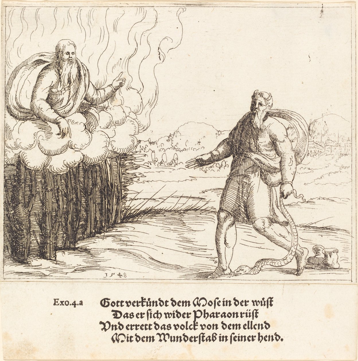 Moses och ormen, 1548. av Augustin Hirschvogel