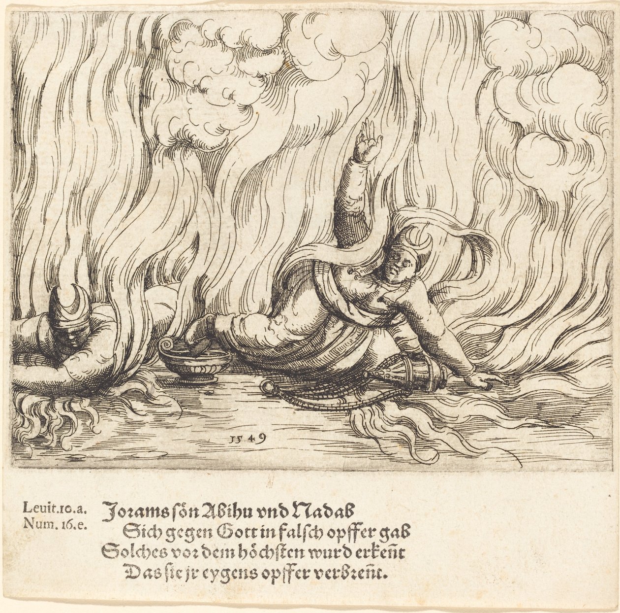 Nadab och Abihu, 1549. av Augustin Hirschvogel