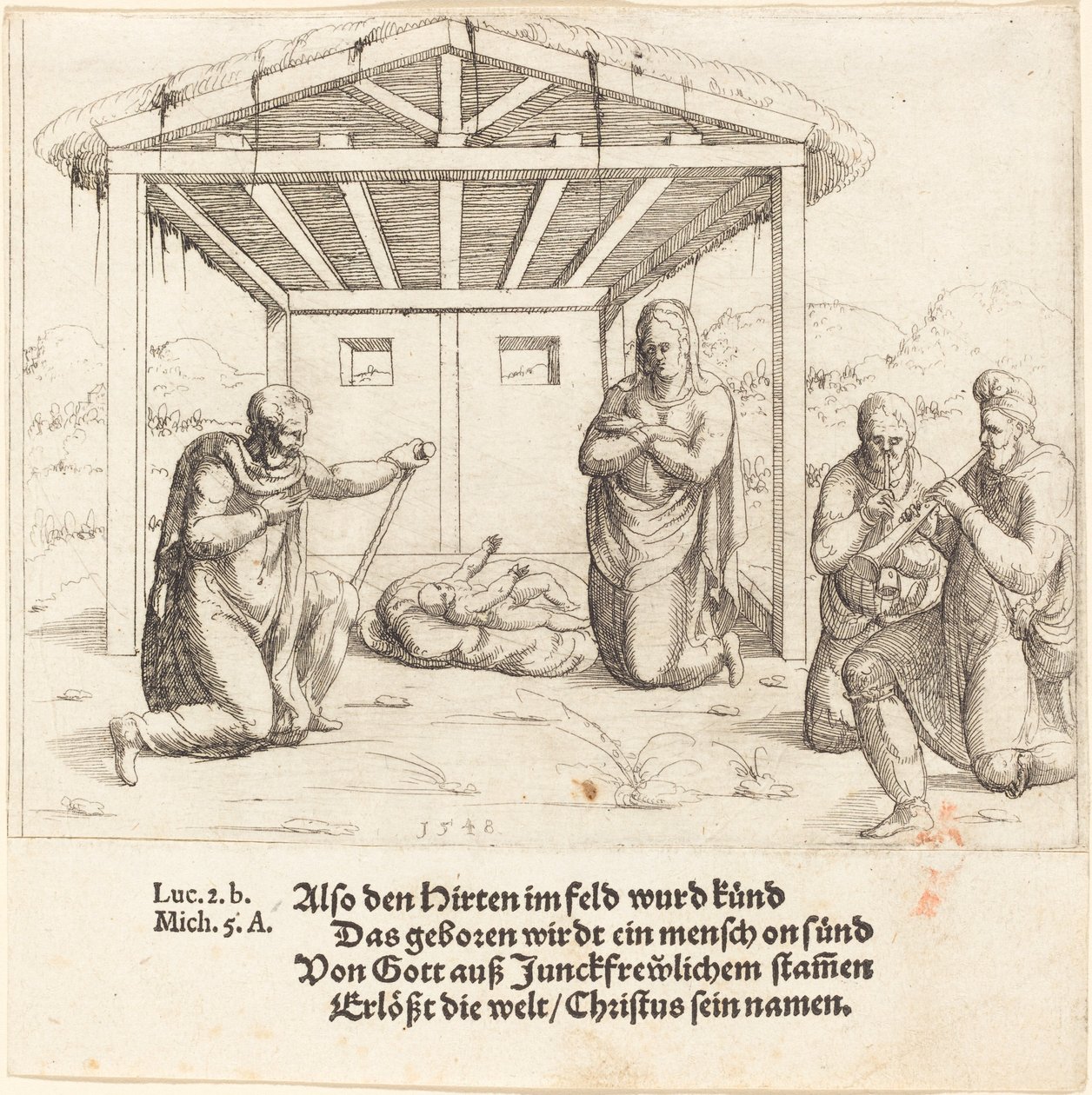 Herdarnas tillbedjan, 1548. av Augustin Hirschvogel