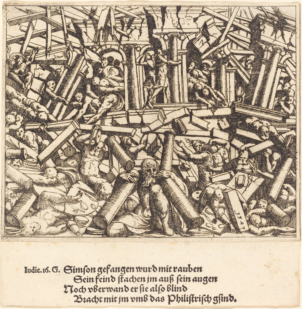 Simsons död, 1547. av Augustin Hirschvogel