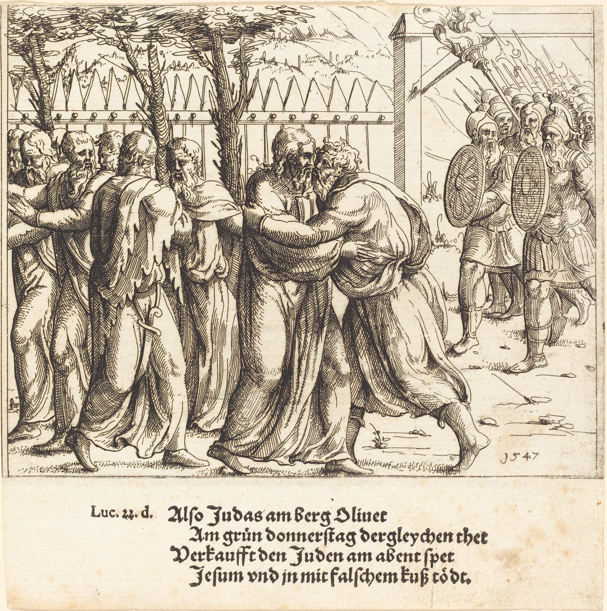 Judas kyss av Augustin Hirschvogel