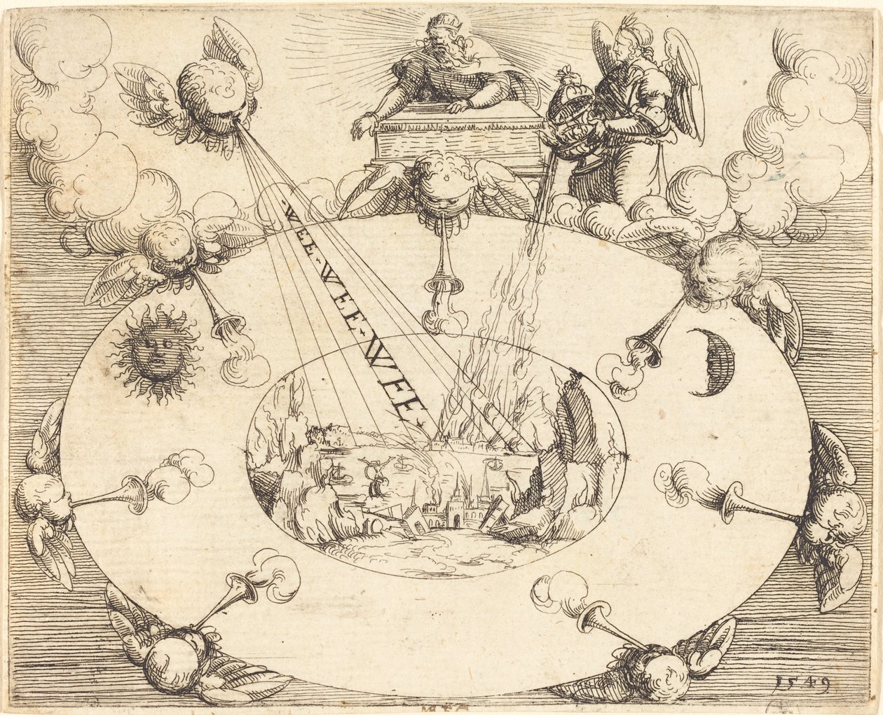 Öppnandet av det sjunde inseglet, 1549. av Augustin Hirschvogel