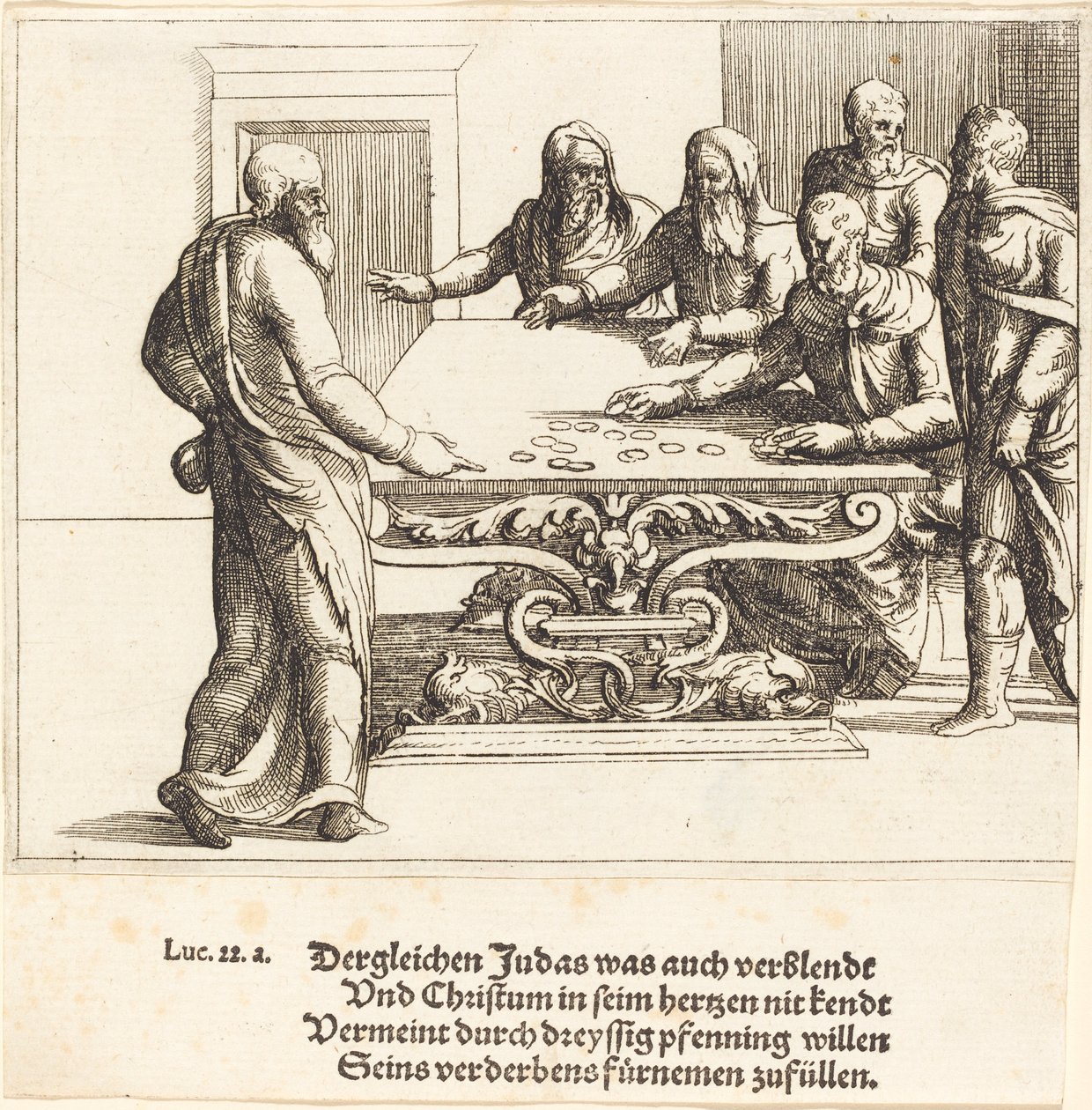 Judas betalning. av Augustin Hirschvogel