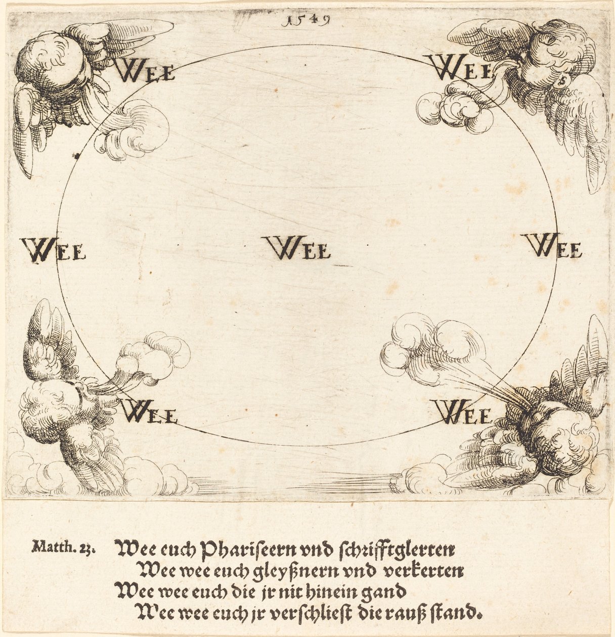 Ve uttalas om begärlighet, 1549. av Augustin Hirschvogel