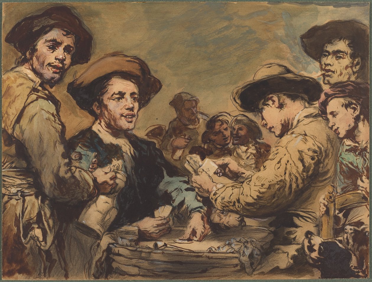 Kortspelare av Augustin Théodule Ribot