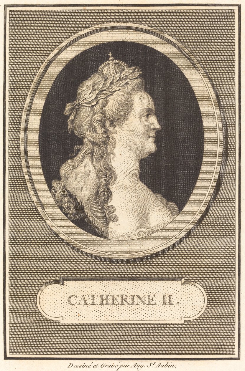 Katarina II av Augustin de Saint Aubin