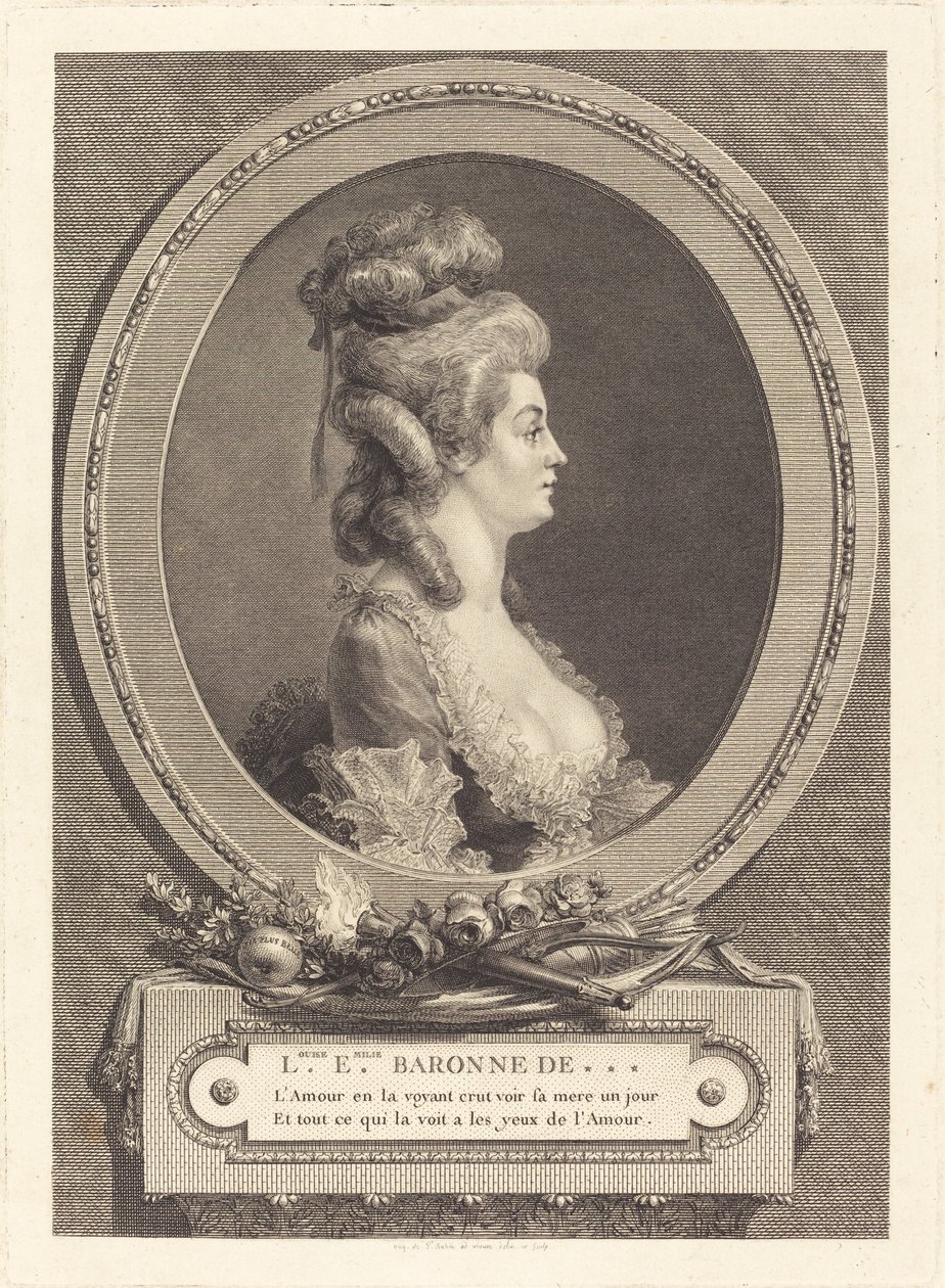 Louise Emilie friherrinna av *** av Augustin de Saint Aubin