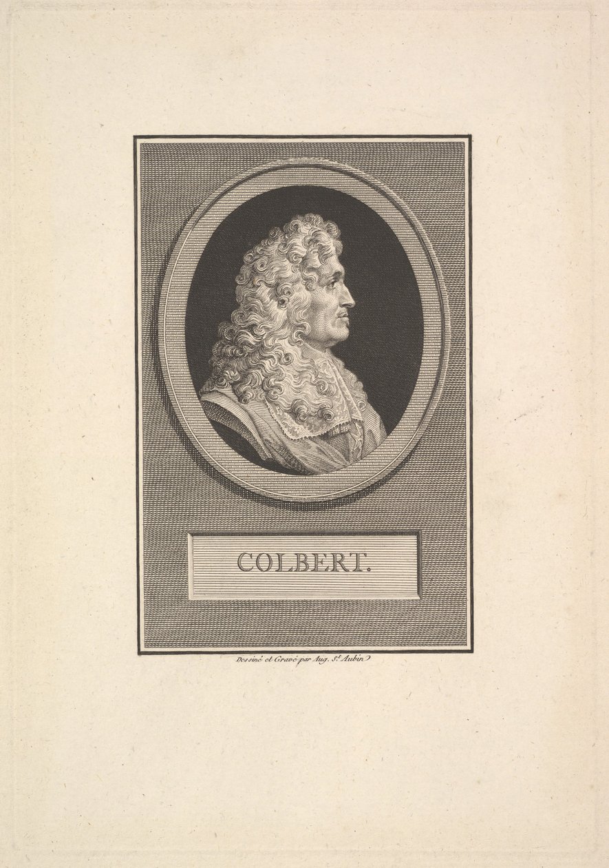 Porträtt av Colbert, 1800. av Augustin de Saint Aubin
