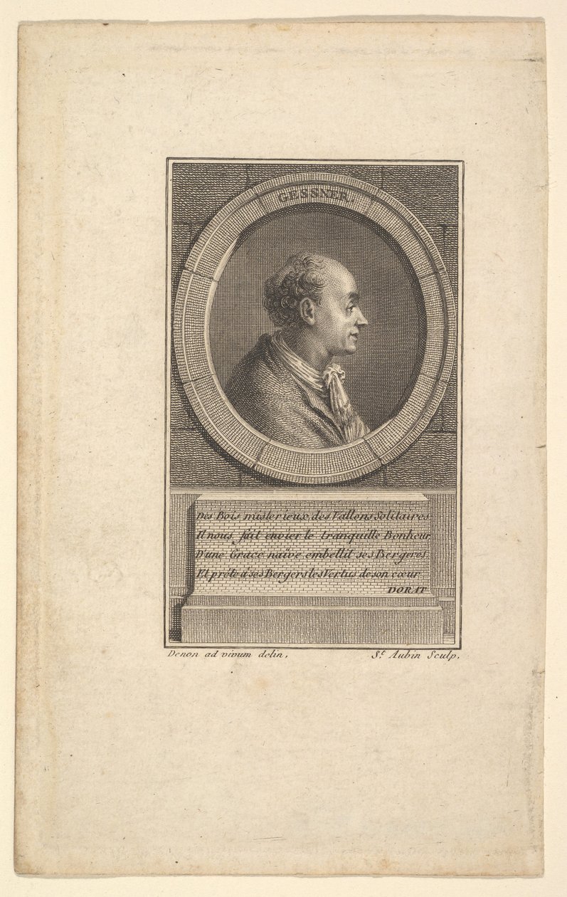 Porträtt av Gessner, 1775. av Augustin de Saint Aubin