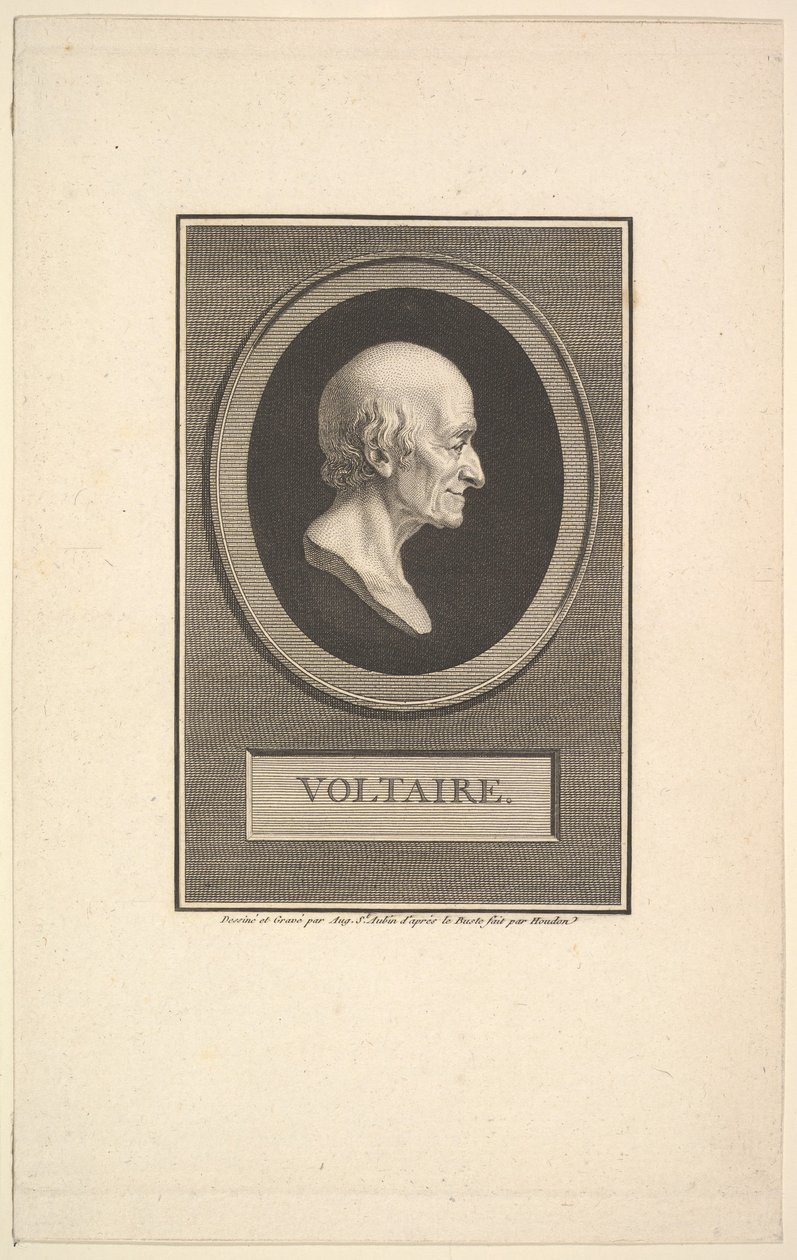 Porträtt av Voltaire, 1801. av Augustin de Saint Aubin