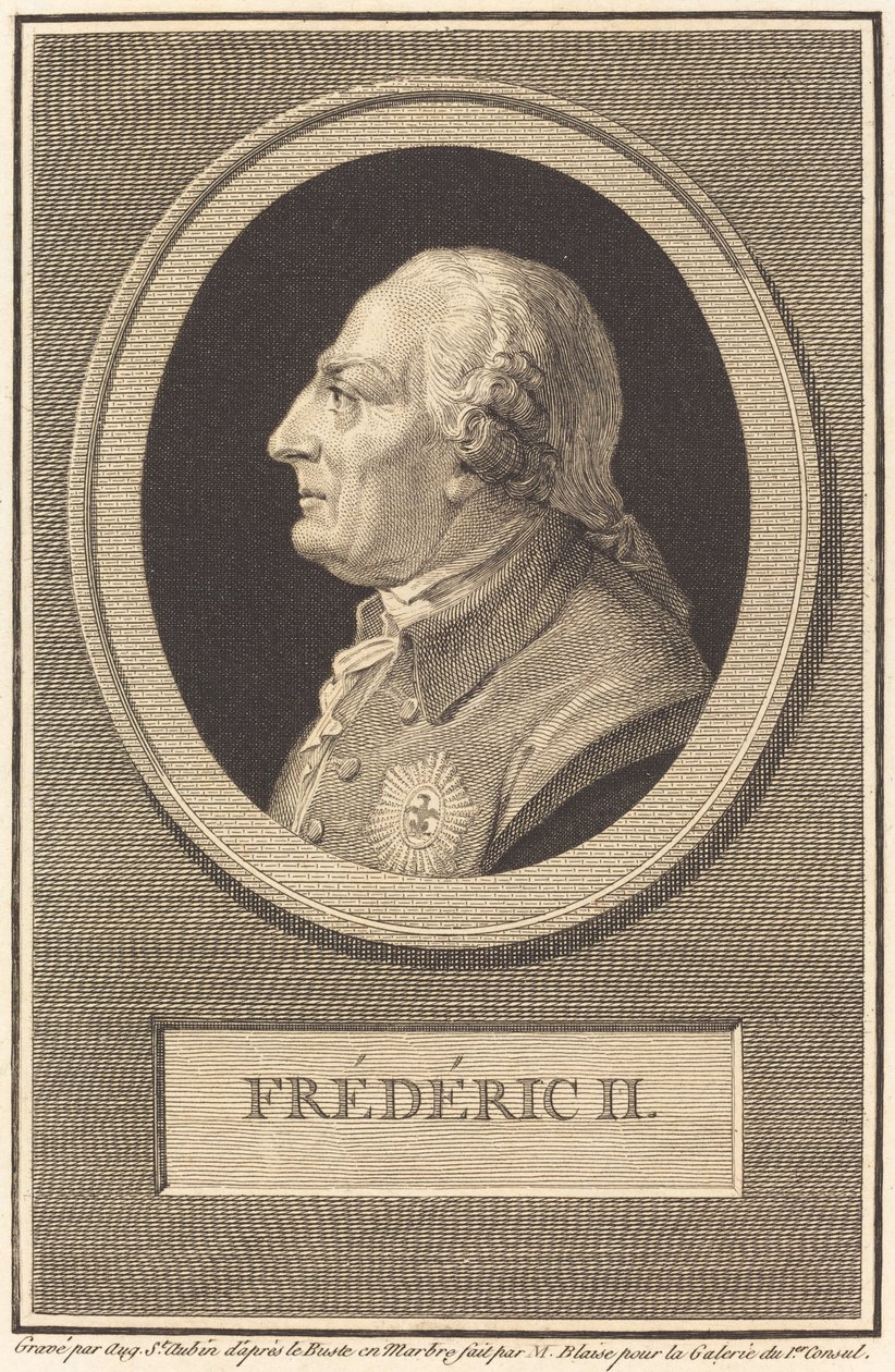 Fredrik II av Augustin de Saint Aubin after Barthelemy Blaise
