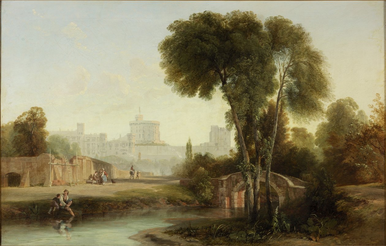 Windsor Castle från den gamla bron av Augustus Wall Callcott