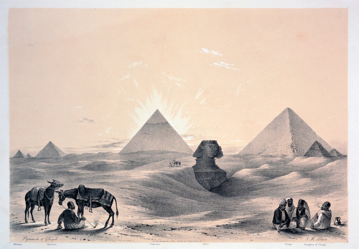 Pyramiderna i Giza, 1843 av Augustus Butler