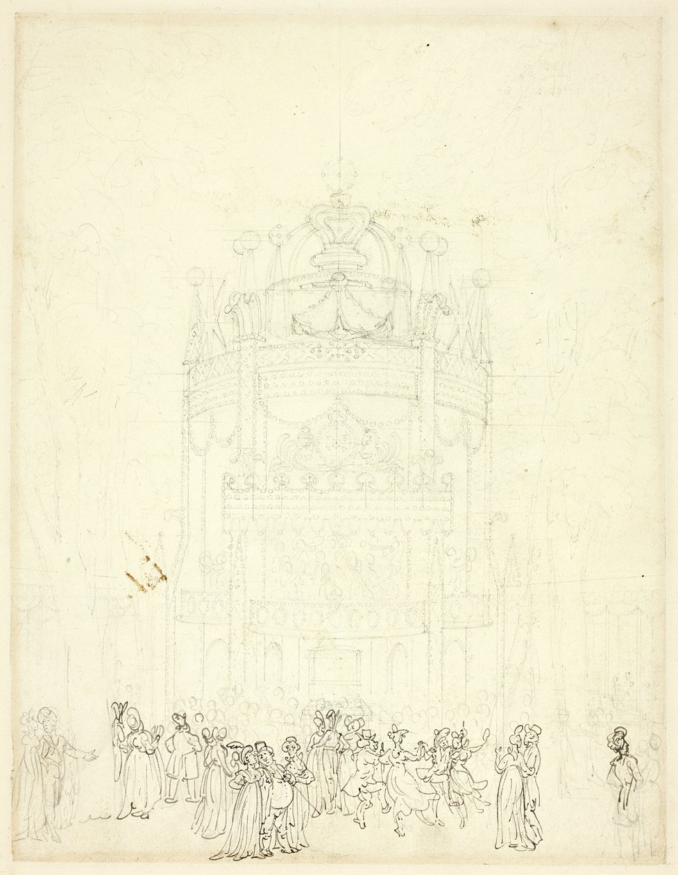 Studie för Vauxhall Garden av Augustus Charles Pugin