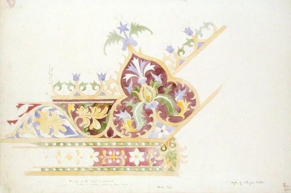Design för en bordsskiva av Augustus Welby Pugin