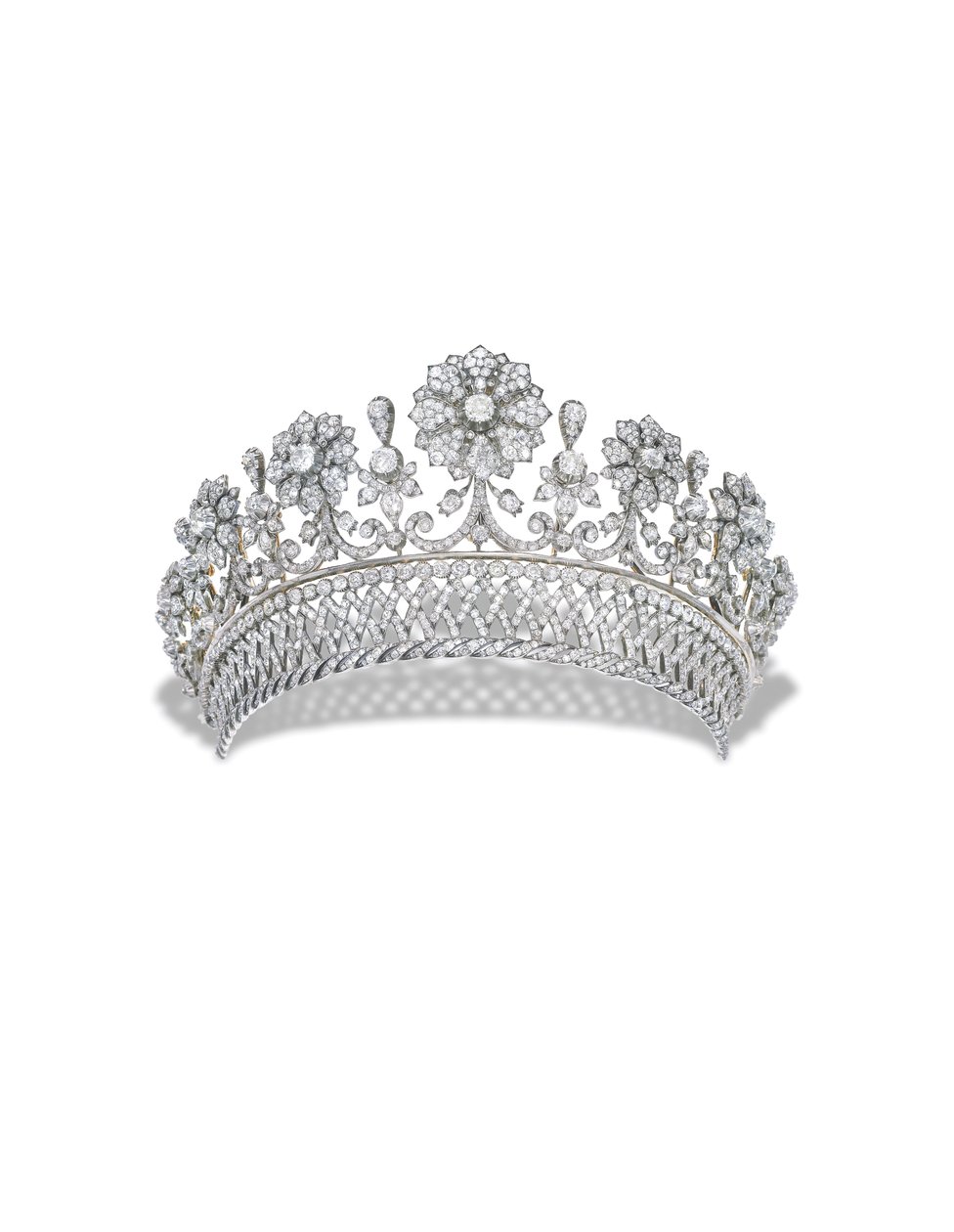 Kochert Antique Diamond Tiara (diamant, silver och guld) av Austrian School