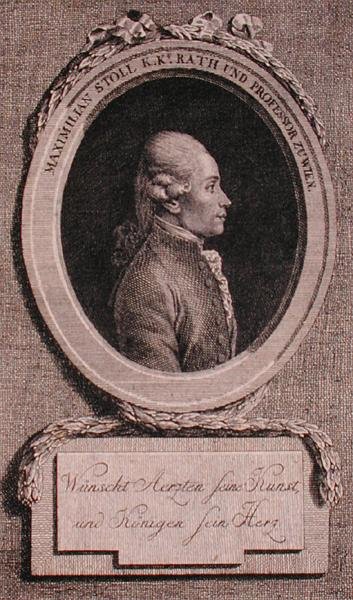 Porträtt av Maximilian Stoll (1742-87) (gravyr) av Austrian School