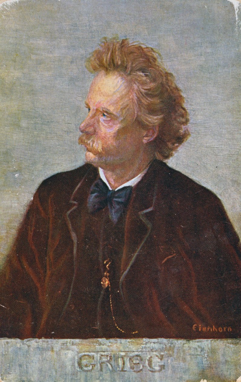Vykort föreställande Edvard Hagerup Grieg (1843-1907) av Austrian School