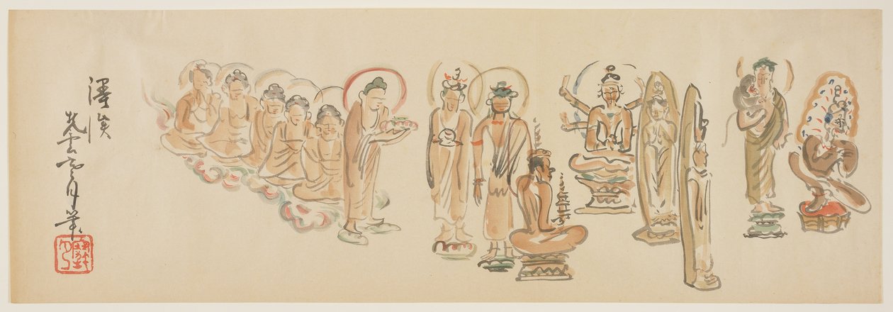 (Asakusa Kannon tempelkarikatyrer D), ca. 1900 av Awashima Kangestu