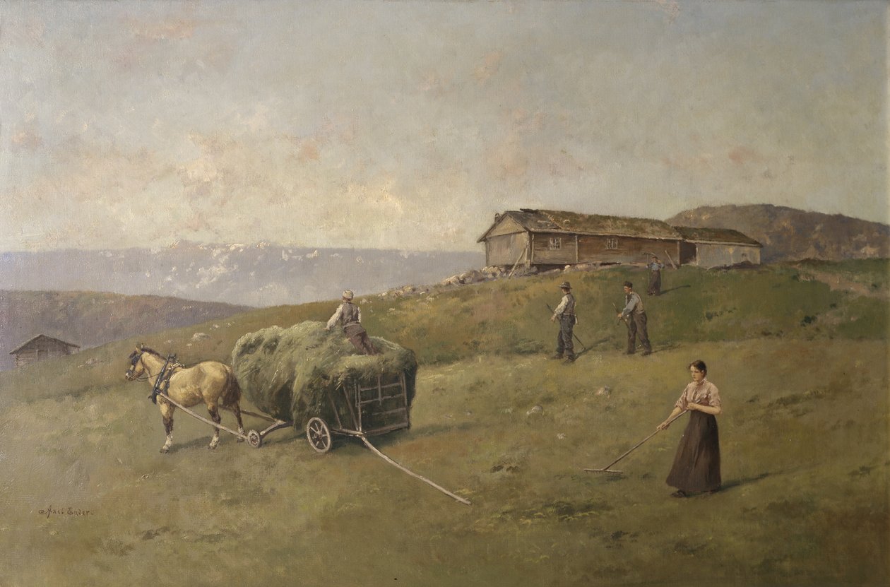 Driving Hay (olja på duk) av Axel Hjalmar Ender