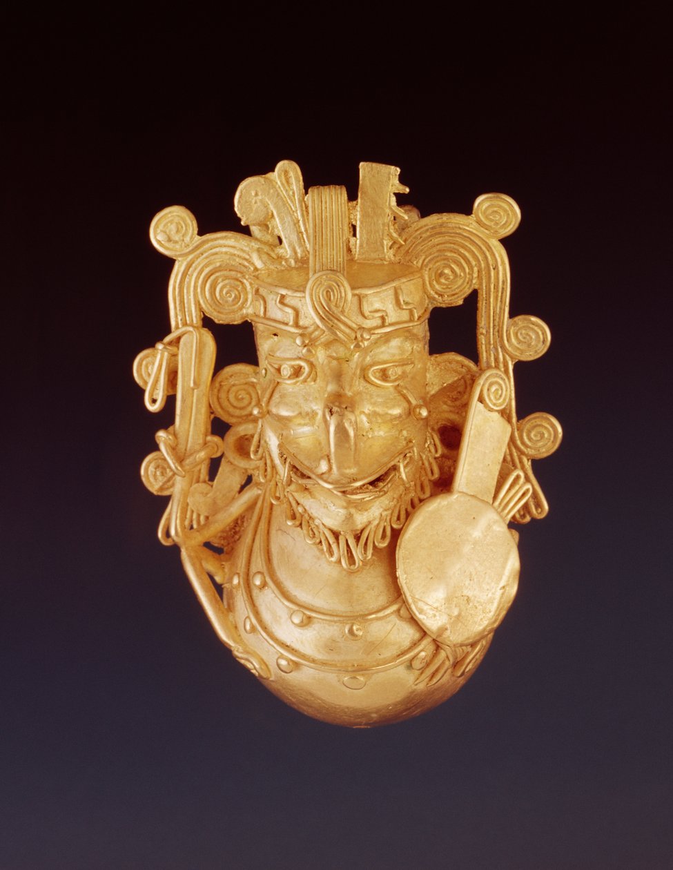 Aztekisk fågelgud (guld) av Aztec